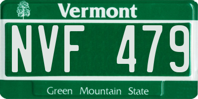 VT license plate NVF479