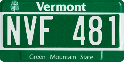 VT license plate NVF481
