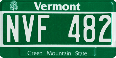 VT license plate NVF482