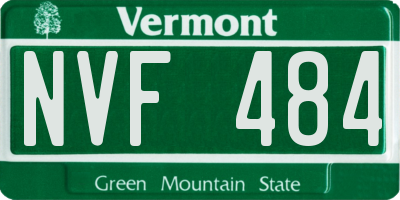 VT license plate NVF484