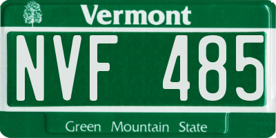 VT license plate NVF485