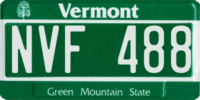 VT license plate NVF488