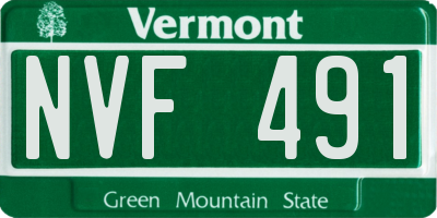VT license plate NVF491