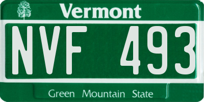 VT license plate NVF493