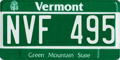 VT license plate NVF495