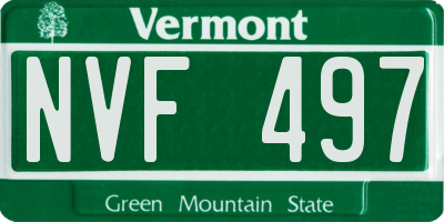 VT license plate NVF497