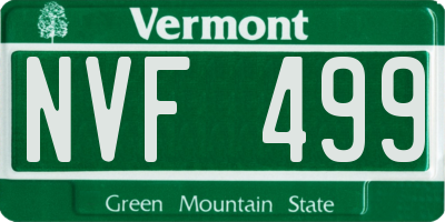 VT license plate NVF499
