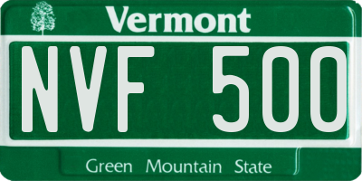 VT license plate NVF500