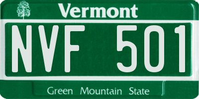 VT license plate NVF501