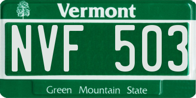 VT license plate NVF503
