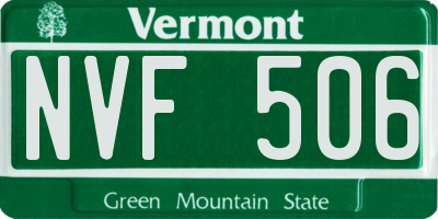 VT license plate NVF506
