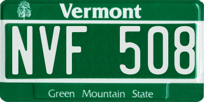 VT license plate NVF508