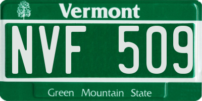 VT license plate NVF509
