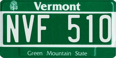 VT license plate NVF510