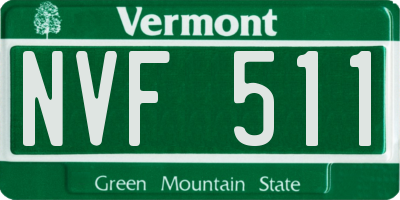 VT license plate NVF511