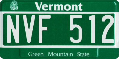 VT license plate NVF512