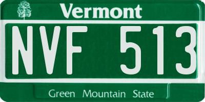 VT license plate NVF513