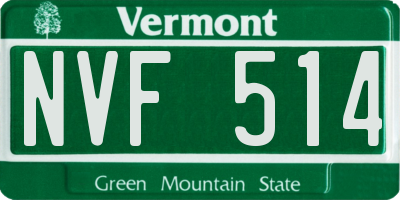 VT license plate NVF514