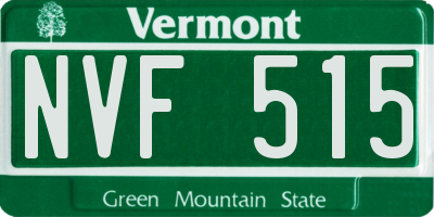 VT license plate NVF515