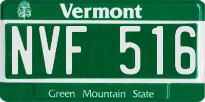 VT license plate NVF516