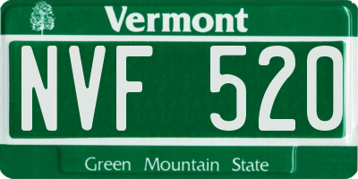 VT license plate NVF520