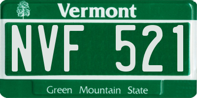 VT license plate NVF521