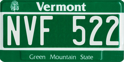 VT license plate NVF522