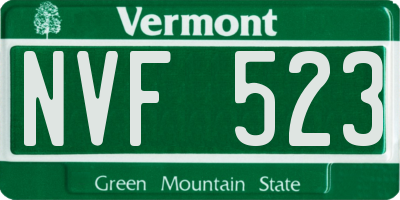 VT license plate NVF523