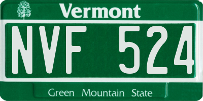 VT license plate NVF524