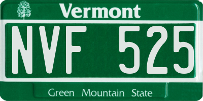 VT license plate NVF525