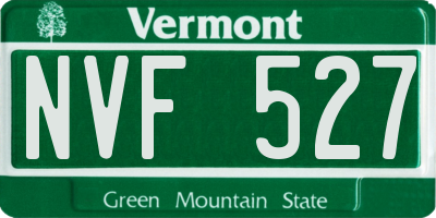 VT license plate NVF527