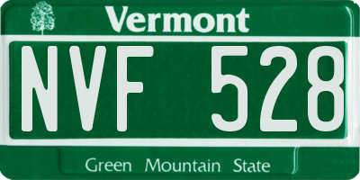 VT license plate NVF528