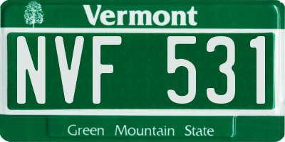 VT license plate NVF531