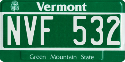 VT license plate NVF532