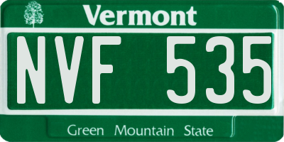 VT license plate NVF535