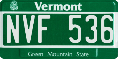 VT license plate NVF536