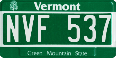 VT license plate NVF537