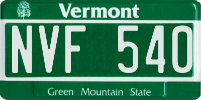 VT license plate NVF540