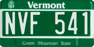 VT license plate NVF541