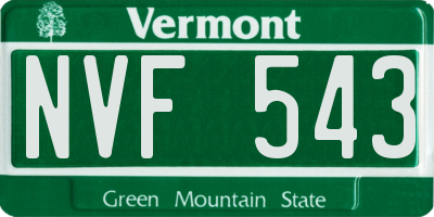 VT license plate NVF543