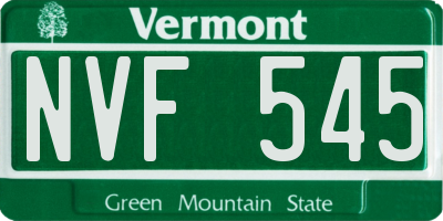 VT license plate NVF545