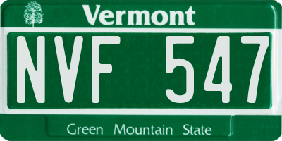 VT license plate NVF547