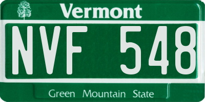 VT license plate NVF548