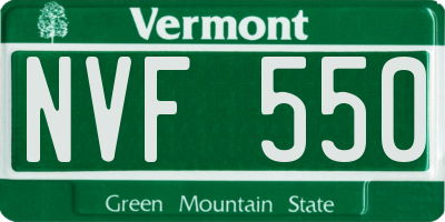 VT license plate NVF550