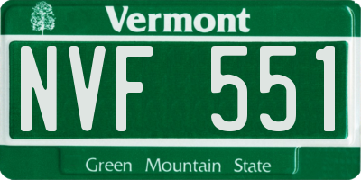 VT license plate NVF551