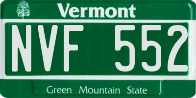 VT license plate NVF552