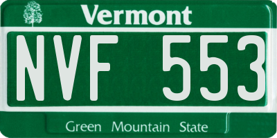 VT license plate NVF553