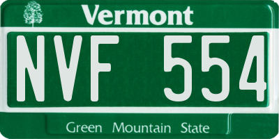 VT license plate NVF554