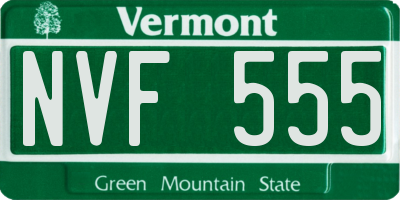 VT license plate NVF555