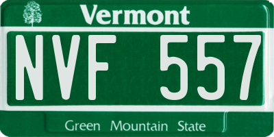 VT license plate NVF557